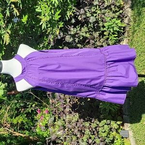 NWT JOY JOY Women's Christine halter neck mini dress in purple, Holiday Size L